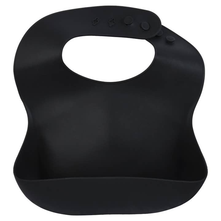 Three Little Tots – wholesale Bib – Baby – Black Silicone Bib with Crumb Catcher4