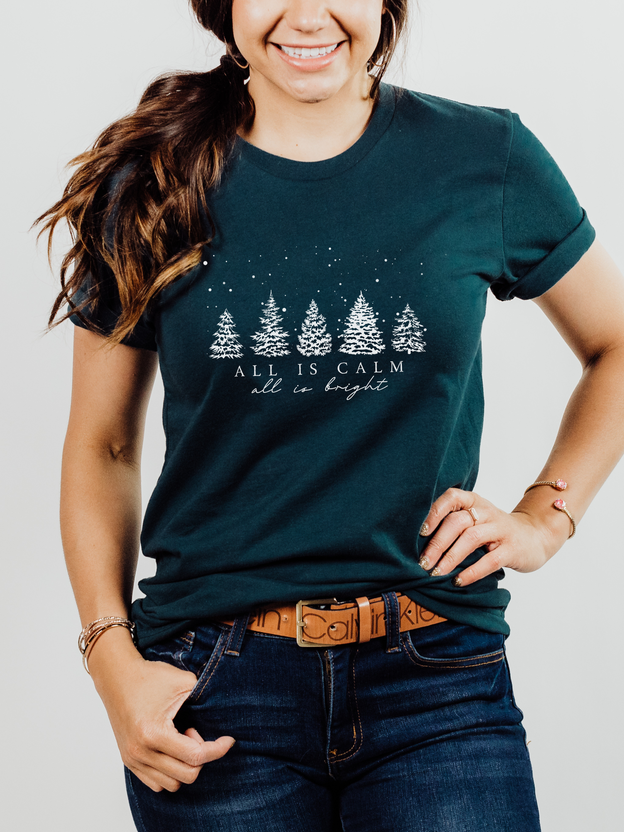 Scripted Pearl - Wholesale T-Shirt (Graphic) - Women's - Christian Tshirts, Christmas T Shirts, Silent Night20