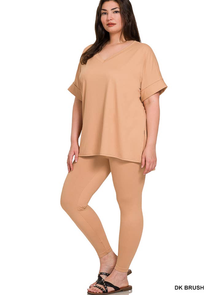 42POPS - Wholesale Lounge Set - Women's - '.Plus Microfiber Top & Leggings 2pc Set7