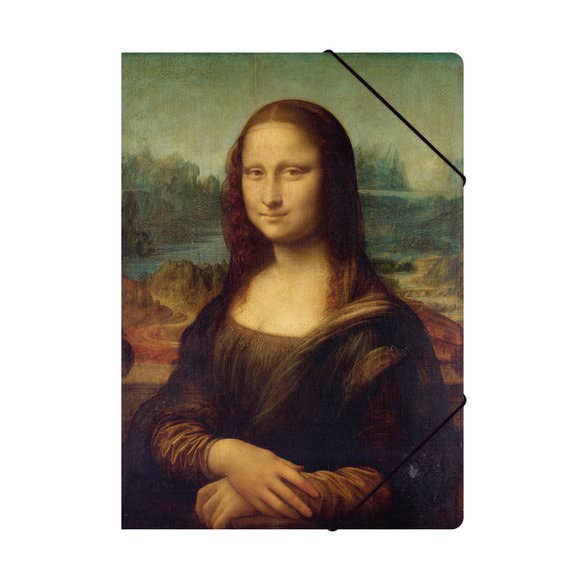 Pappersmapp med resår A4, Mona Lisa, Da Vinci för wholesale av MUSEUM WEBSHOP