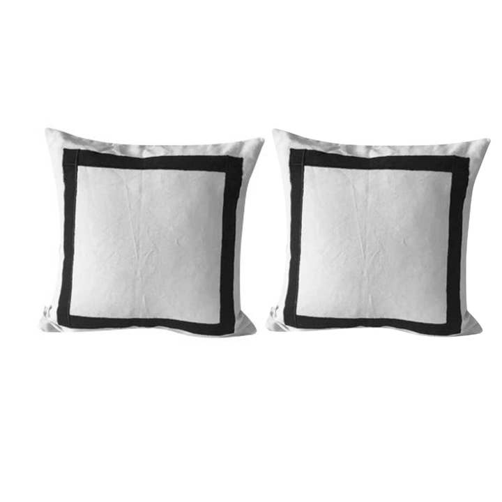 White Euro Shams, Border Large Pillows for wholesale by Snazzy Living