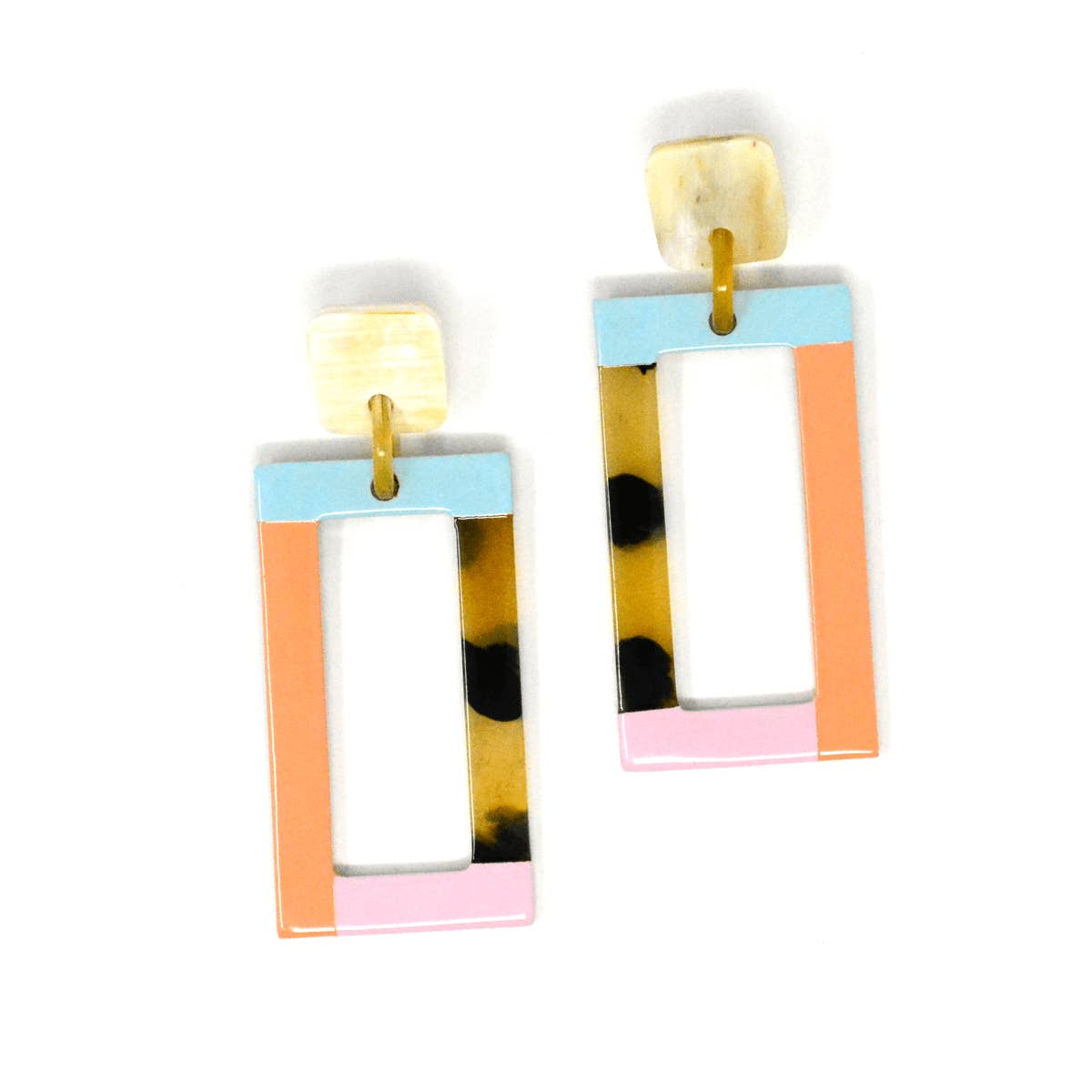 Sunshine Tienda - Wholesale Dangle Earrings - Neutral Colorblock Earrings