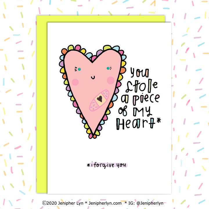 Piece Of My Heart Carte romantique Saint Valentin pour la vente par Jenipher Lyn / Nightly Doodles