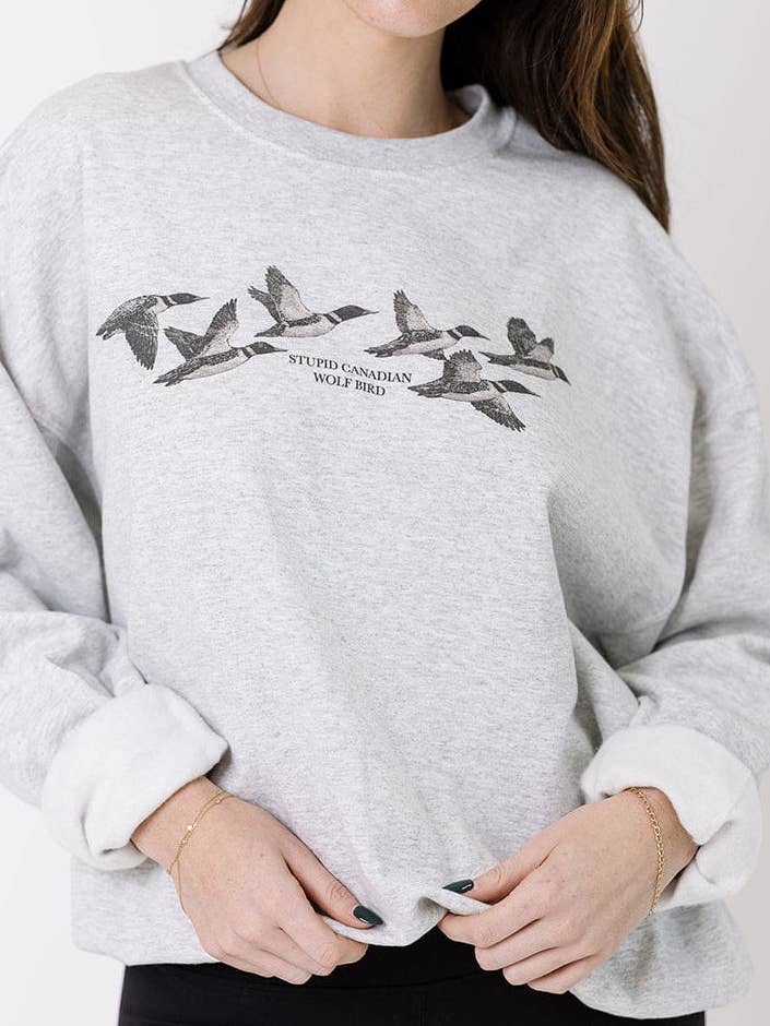 Stupid Canadian Wolf Bird Sweat for wholesale by Girl Tribe Co