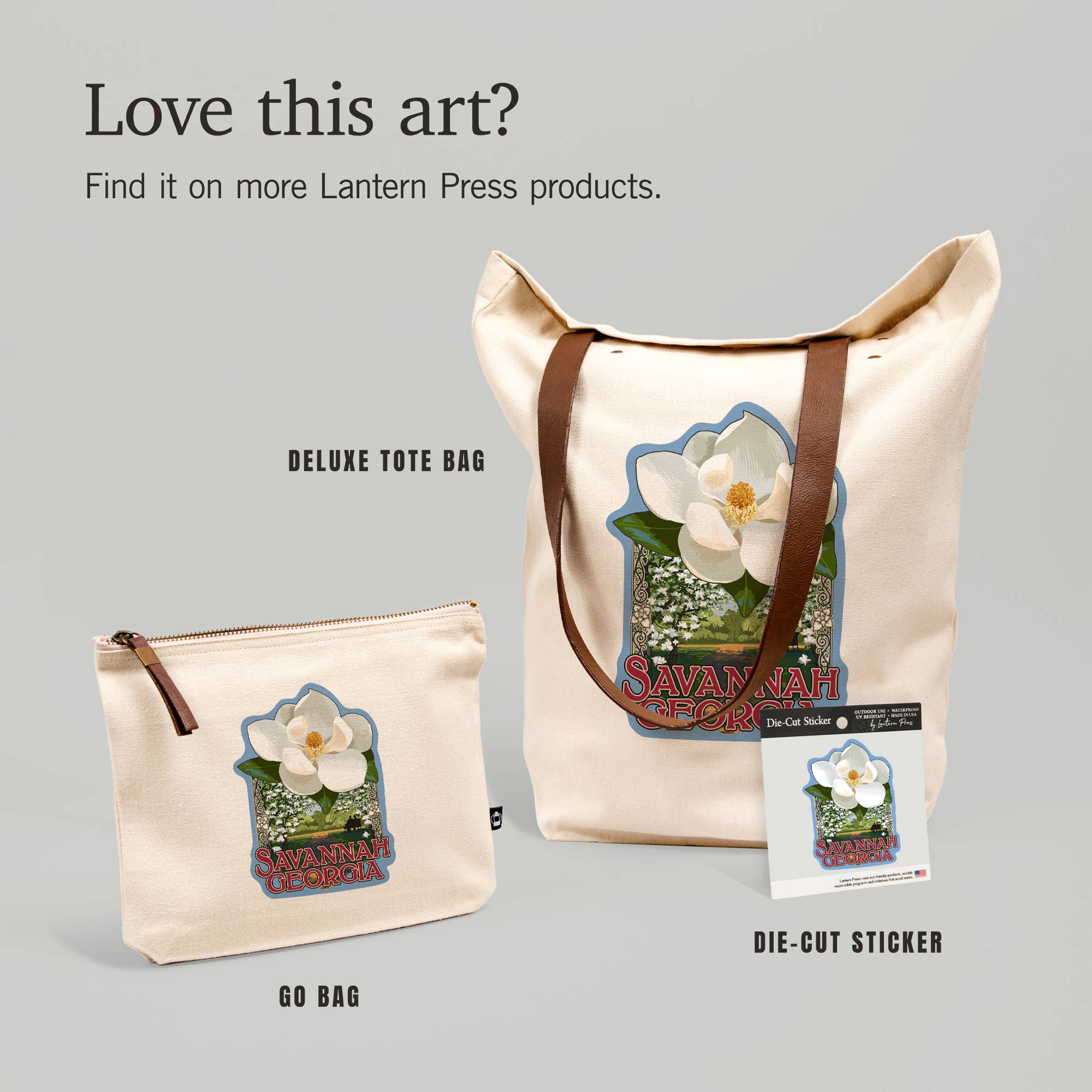 Lantern Press - Wholesale Sticker - STICKER Savannah, Georgia, Single White Magnolia5