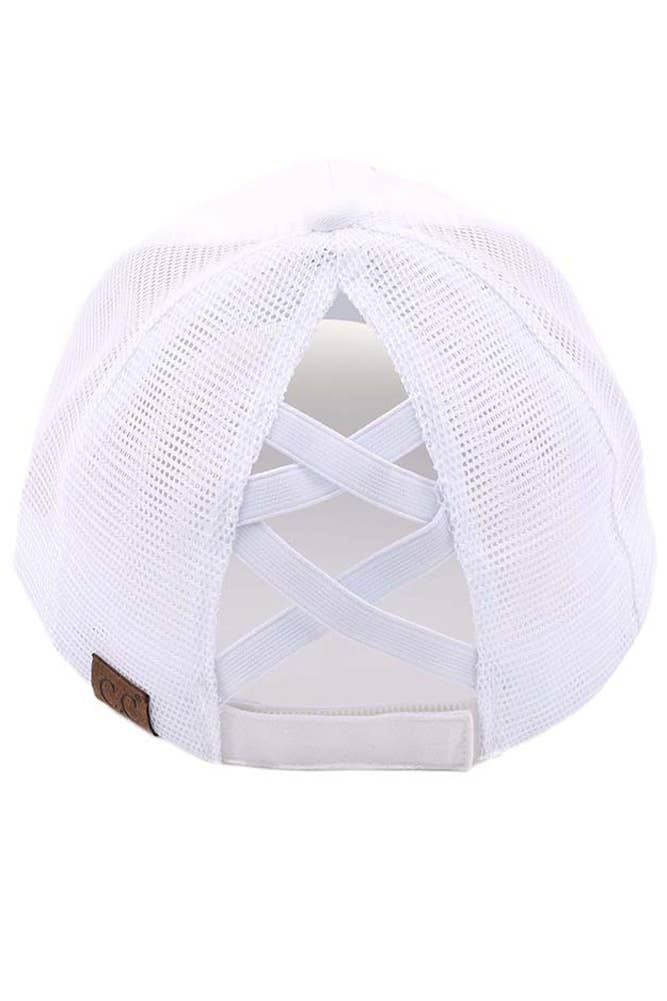 Hana - Wholesale Ponytail Cap - Women's - C.C Beach Please Patch Distressed Pony Baseball Cap7