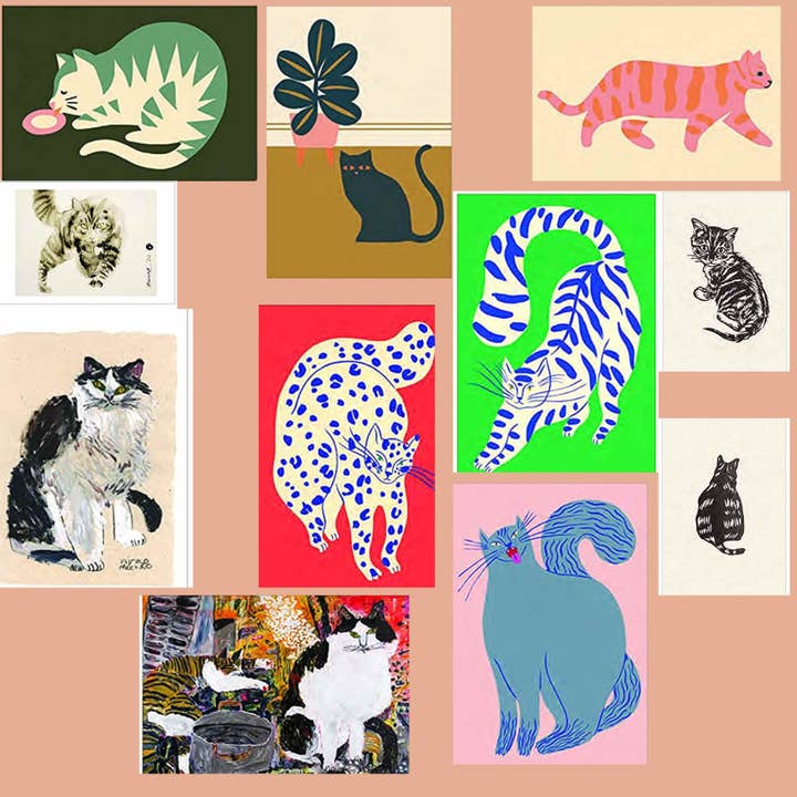 Purr Artistry: Surprise Assortment of Stunning Cat Postcards for wholesale by Magnifique Hearts