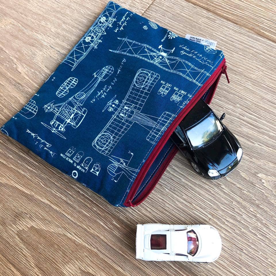 Nina's Flying Needle - Wholesale Lunch Bag/Box - Kids - Sandwich Sized Reusable Zippered Bag Trains7