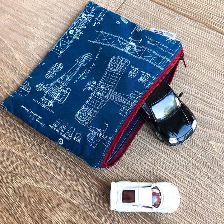 Nina's Flying Needle - Wholesale Lunch Bag/Box - Kids - Sandwich Sized Reusable Zippered Bag Trains7