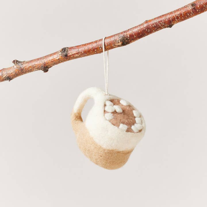 Farmhouse Pottery - Wholesale Ornament - Felted Silo Mug with Hot Cocoa Ornament