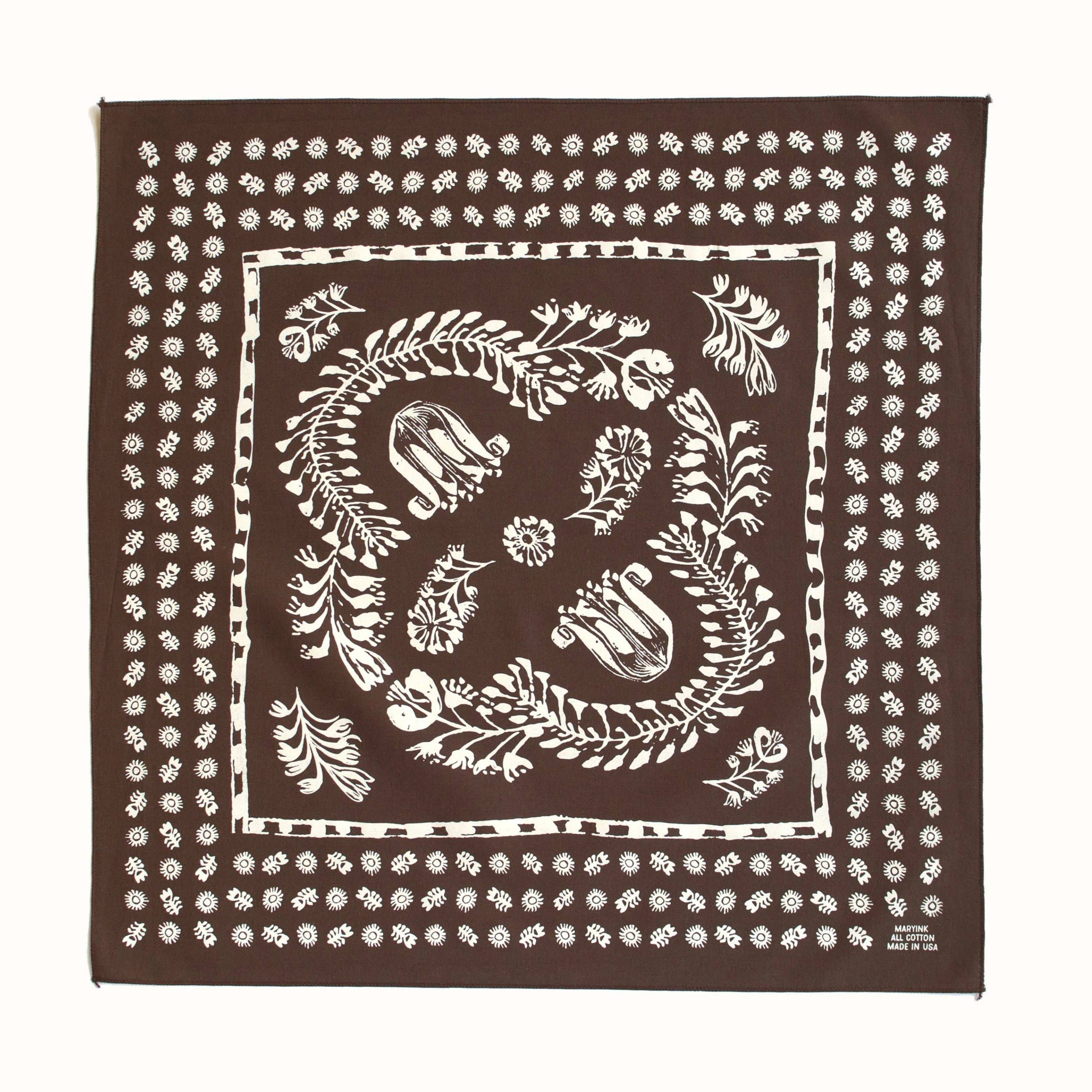 Abracadana - Vendita all'ingrosso Bandana - Unisex - Bandana floreale marrone3