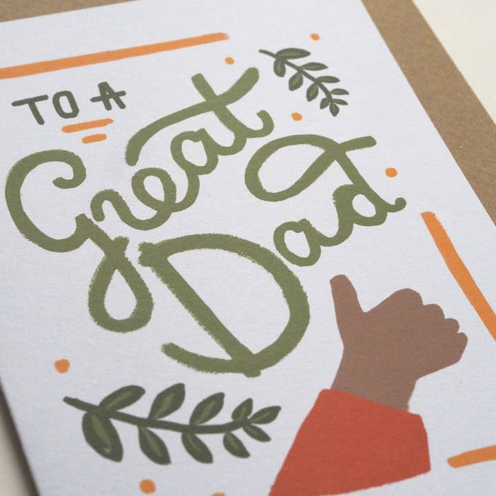 Jade Fisher - Wholesale Father's Day Card - To A Great Dad Thumbs Up Card