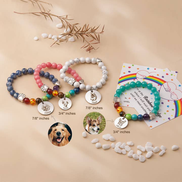 Anavia – wholesale Charm/dangle bracelet – Personalized Rainbow Bridge Pet Portrait Memorial Bracelet