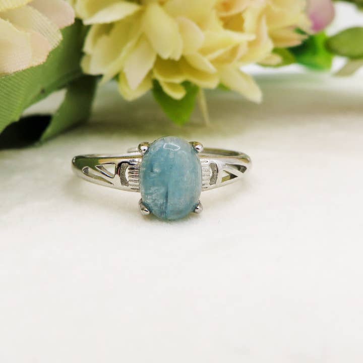 WATER NILAMANI ~ Anello regolabile in CIANITE verde - blu for wholesale on Faire1