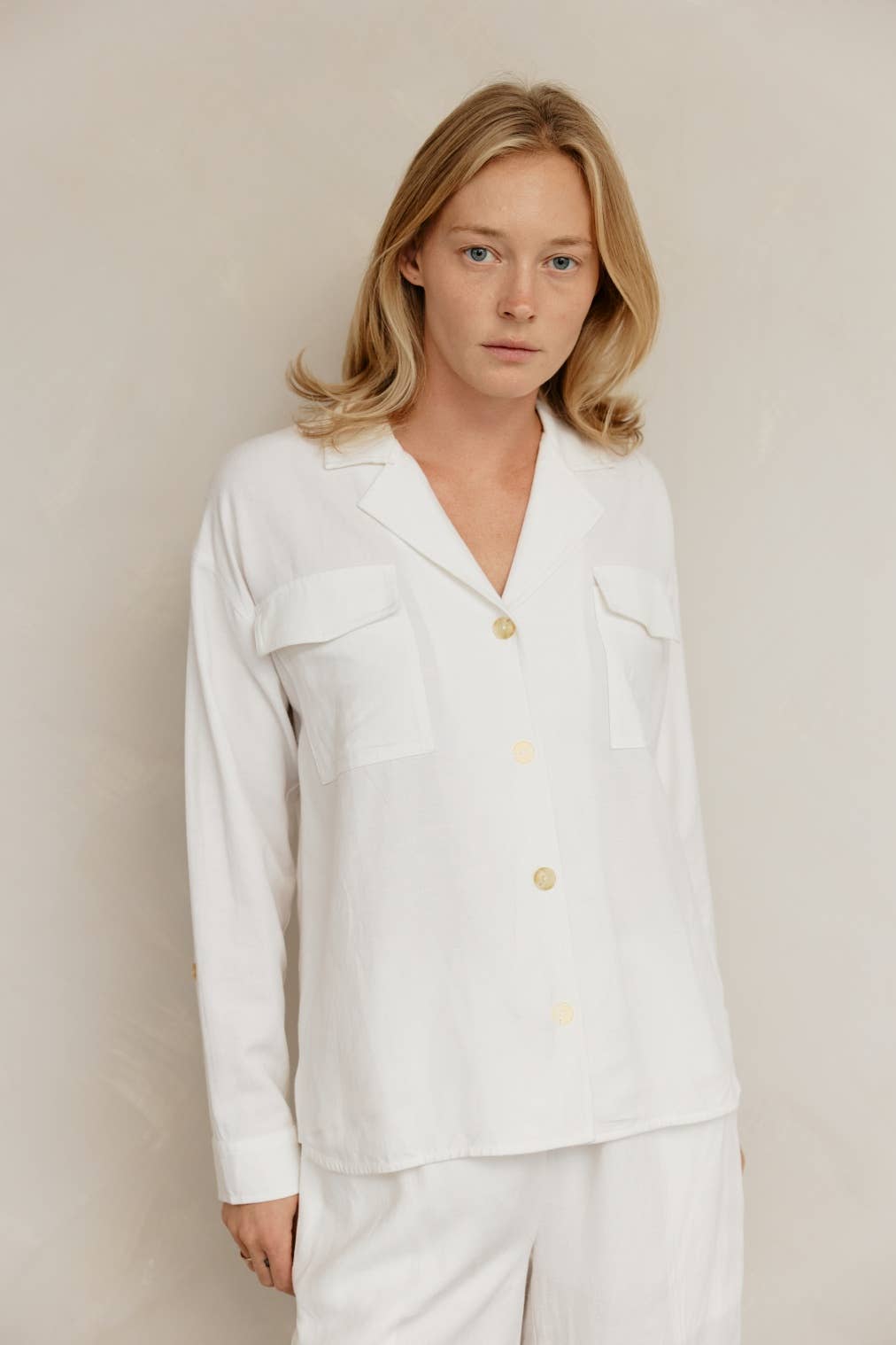 MOD REF - Wholesale Button Down Shirt - Women's - The Luciana Top | Relaxed Linen Button-Down Top0