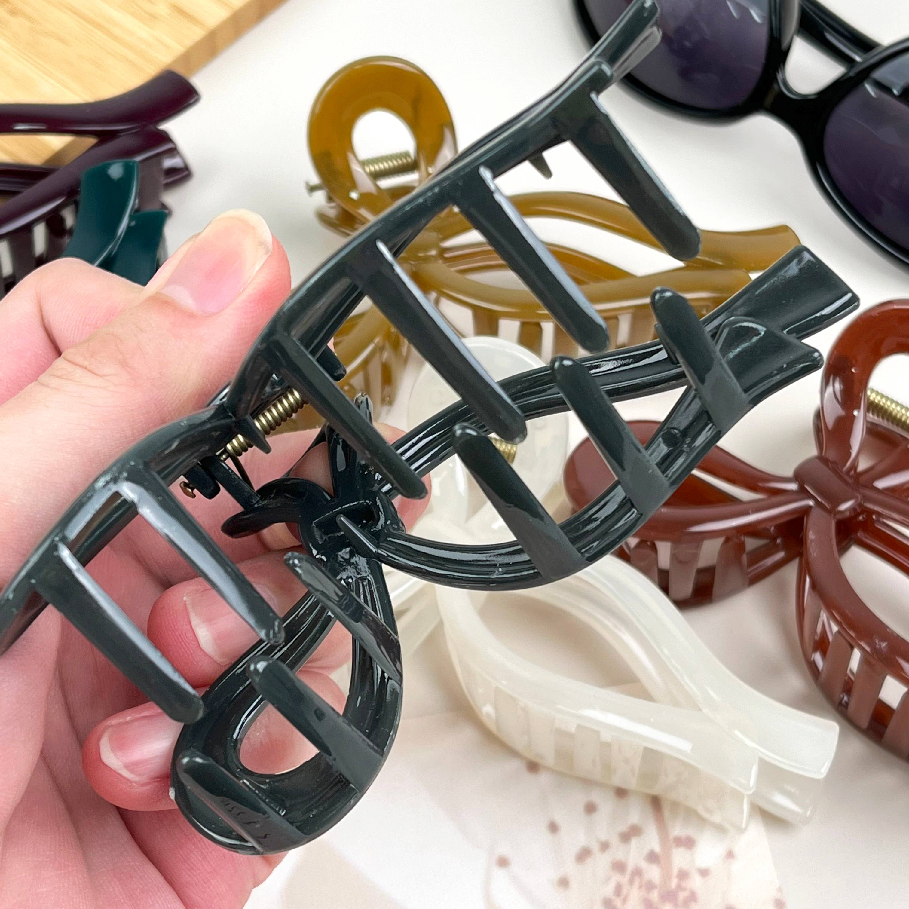 SoapElenGlen - Vente Pince à cheveux – femme - Pinces à cheveux Jelly Color Bow, grande pince à griffes7