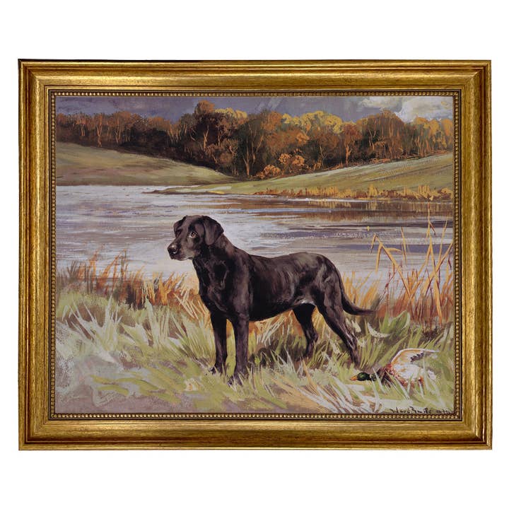 Madison Bay Co. - Historical Home Decor Reproductions - Wholesale Art Print - Labrador Retriever with Duck Framed Painting Print on Canvas3