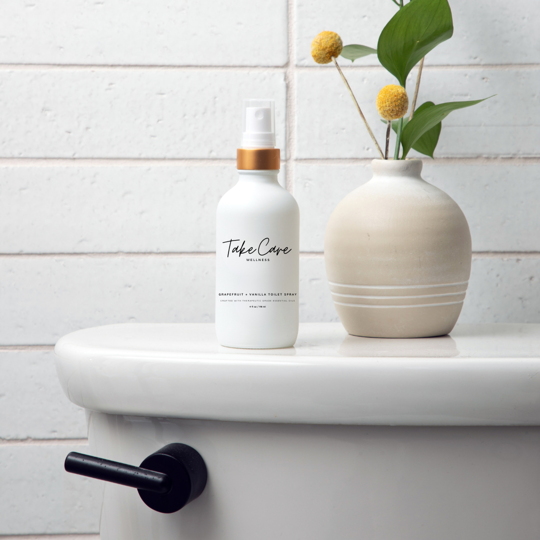 Take Care Wellness - Wholesale Toilet Spray - Grapefruit + Vanilla Toilet Spray (luxury glass bottle)2