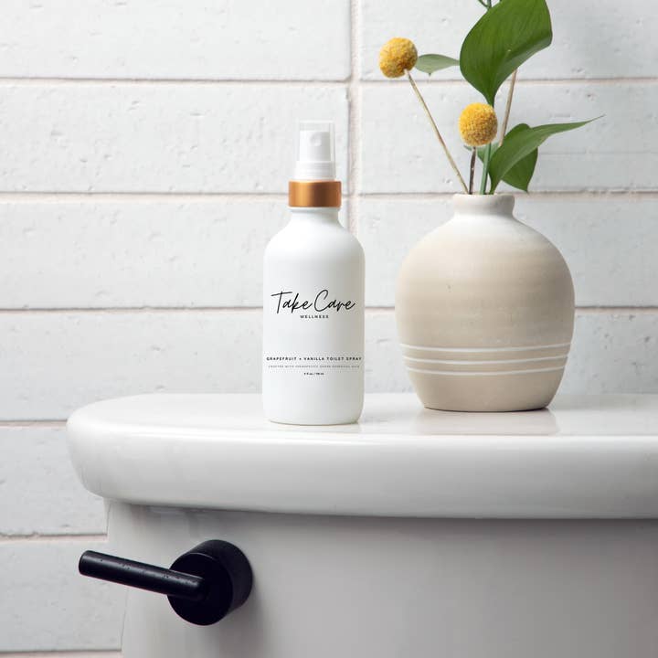 Take Care Wellness - Wholesale Toilet Spray - Grapefruit + Vanilla Toilet Spray (luxury glass bottle)2