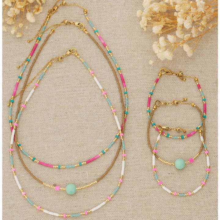 Merveilles du Monde - Wholesale Link & Chain Bracelet - Set of bracelets and necklaces in natural stones
