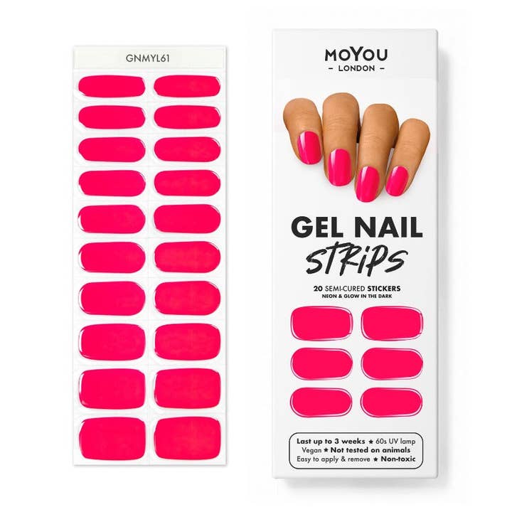 MoYou London Gel Nail Strips Semi-Cured – Neon, 20 Stück für den Großhandel von MoYou London