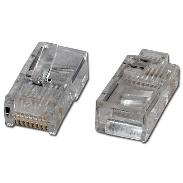Connettori a crimpare a trefoli Cat5e/RJ45 da 350 MHz, 100 pezzi per la vendita all'ingrosso da parte di QVS Inc