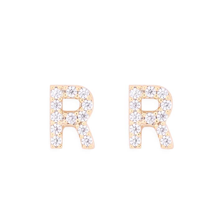 MYS Wholesale Inc - Wholesale Stud/Post Earrings - Cubic Zirconia Initial Earrings29