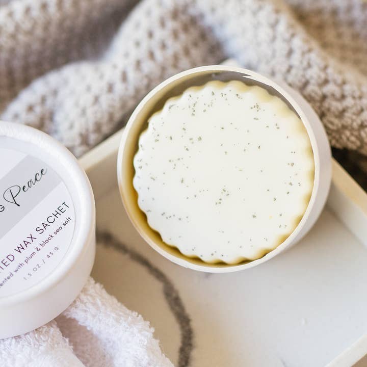 Soy Wax Sachet with Black Sea Salt / Transcending Peace for wholesale by seven willows body care co.