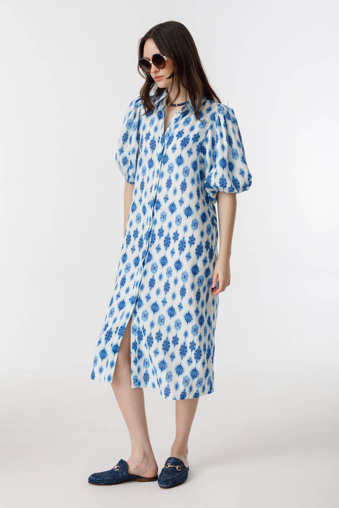 Angel Linen Dress - Hamptons Print for wholesale on Faire9