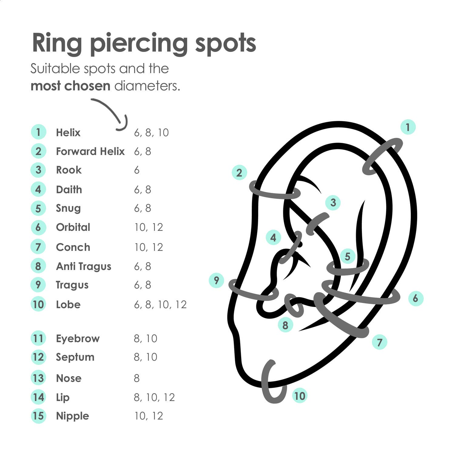 MATTISE - Vendita all'ingrosso Orecchini singoli - Anello Piercing in Acciaio Chirurgico color Oro Rosa13