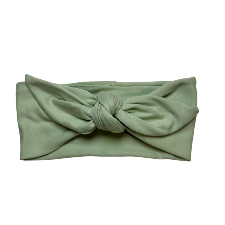 Baby Tie On Headband - Moss Green for wholesale by Junque Food Headband Hair Accessories