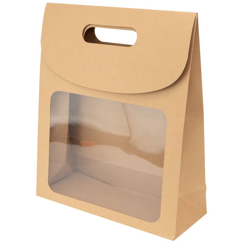 Brown Rectangular Kraft Cardboard Gift Bag +f 32x12x38cm for wholesale on Faire2