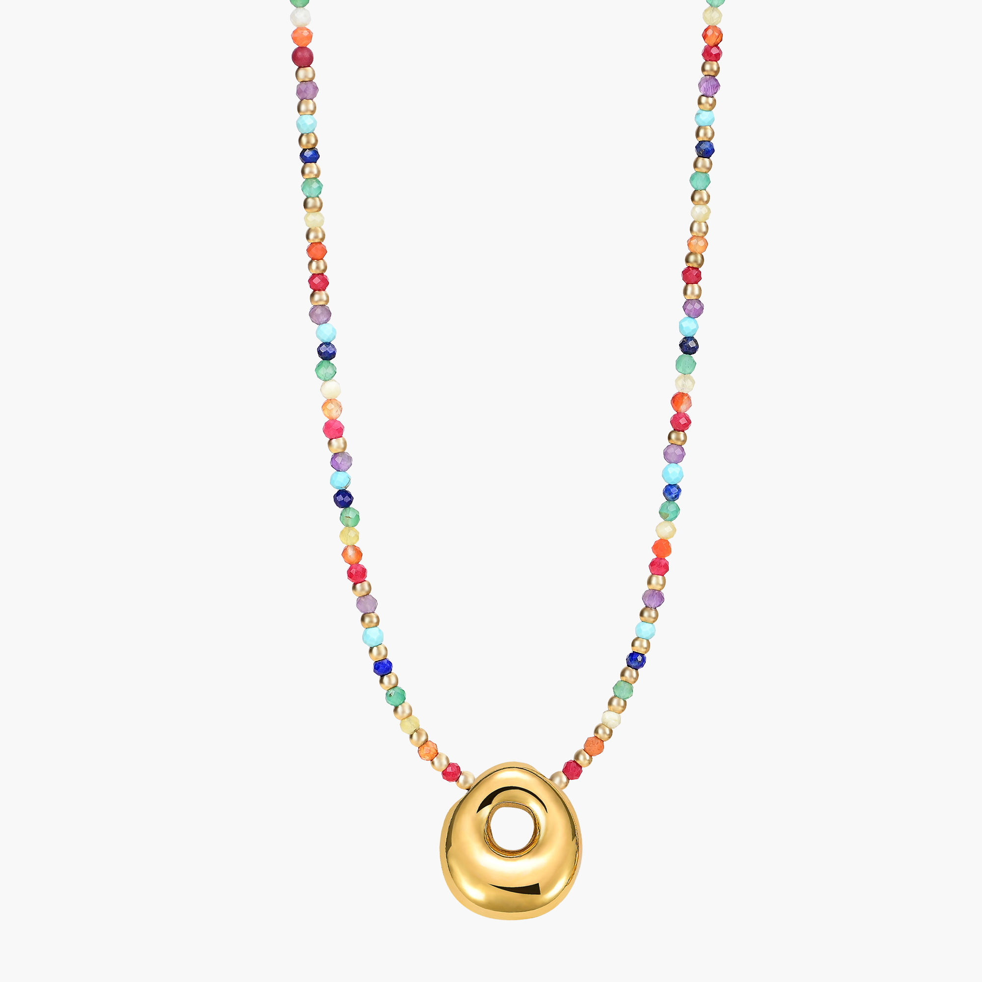 Cape Diablo – wholesale Pendant/charm necklace – Rainbow Bubble Letter Initial Necklace for Valentine's21
