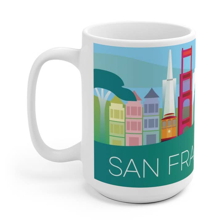 SAN FRANCISCO 11 OZ CERAMIC MUG for wholesale by Max & Oscar