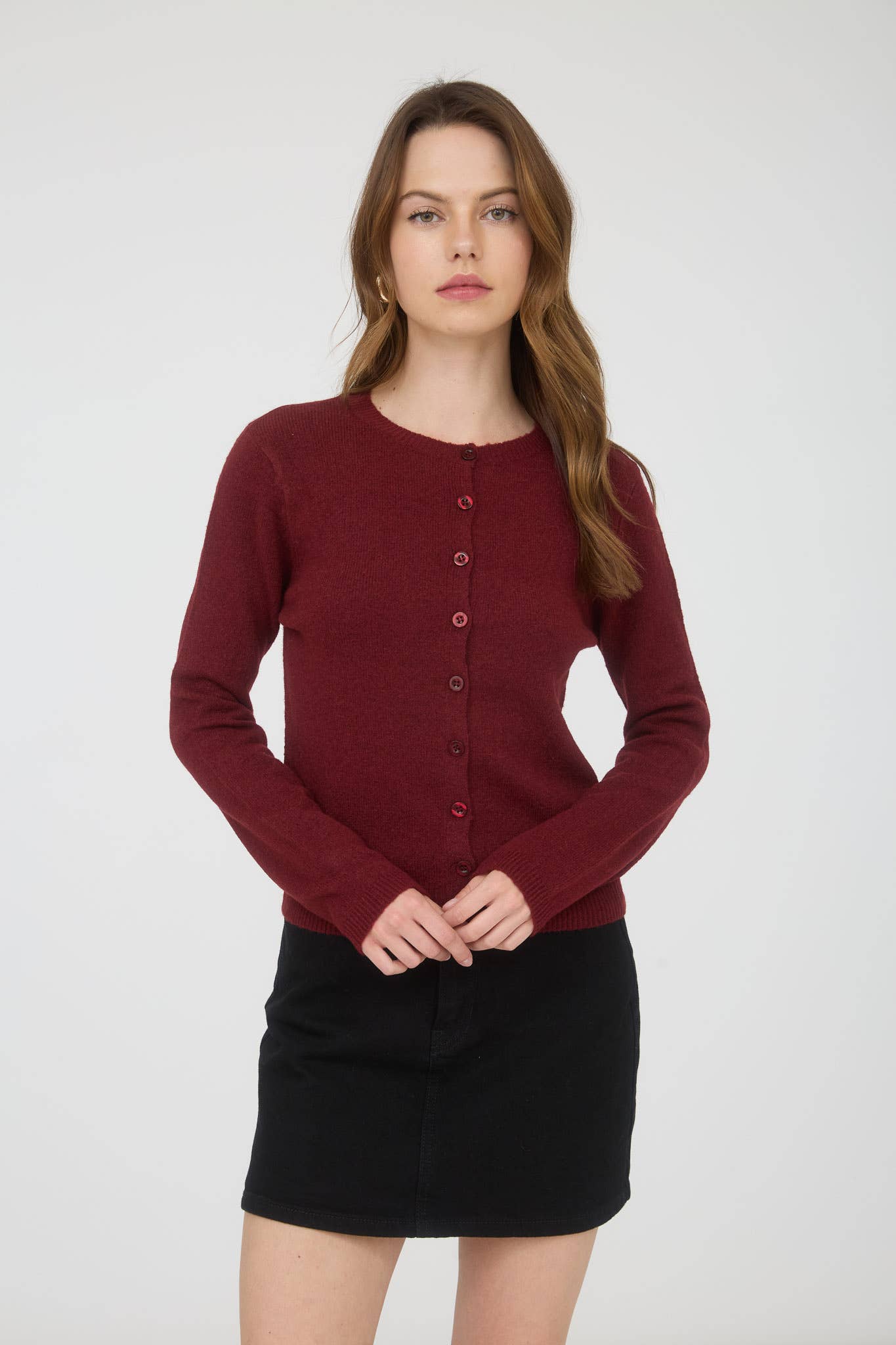 The Workshop Studio - Vente Pull en maille – femme - GILET À MANCHES LONGUES AVEC BOUTONS ET COL ROND39