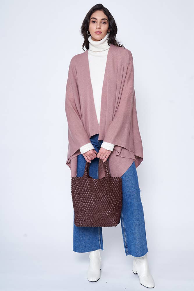 Hana - Venta al por mayor Poncho - Mujer - Ruana sólida con correa para el hombro58