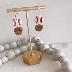 Make baseball earrings with me! #baseball #beads #earrings #with #fyp