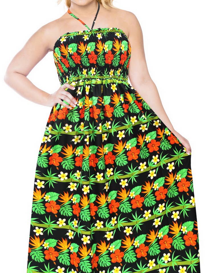 LA LEELA Women Maxi Evening Dress L-XL Squid Ink-AB231 for wholesale on Faire0