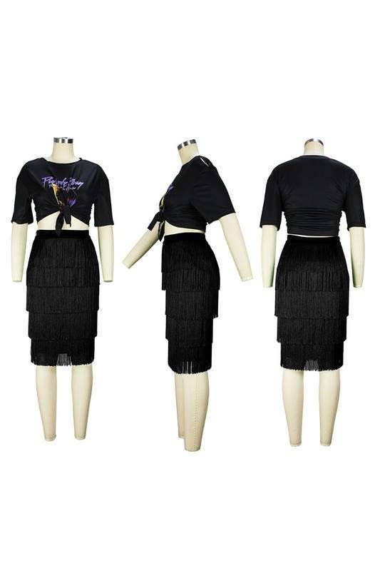 Queen Fashion - Wholesale Skirt - Women's - layered fringe midi skirt6