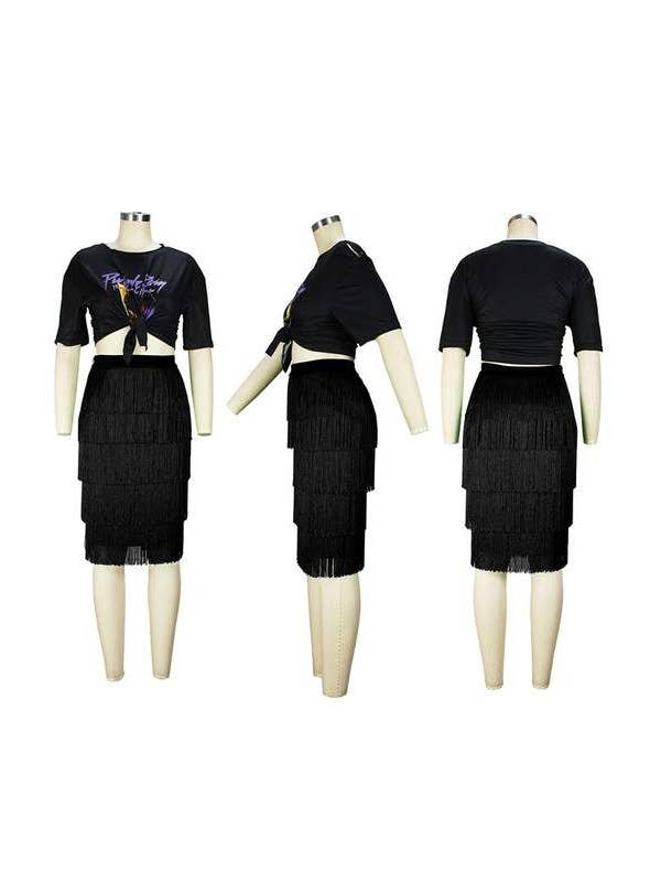 Queen Fashion - Wholesale Skirt - Women's - layered fringe midi skirt6