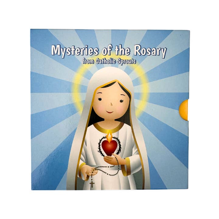 Mysteries of the Rosary Board Book Set for wholesale by Catholic Sprouts LLC