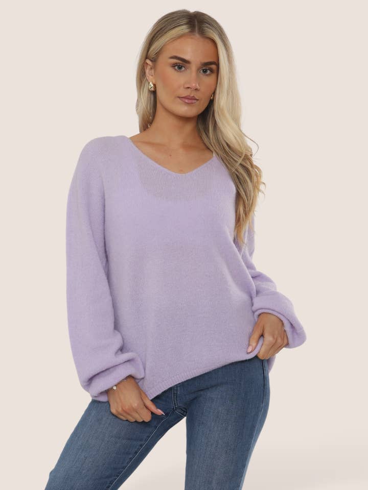 Alpaca V-Neck Soft Jumper for wholesale by Terminal 1 Clothing