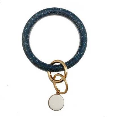 Pizzazz, Inc. - Wholesale Keychain Bracelet - BLACK HARD SILICONE KEY RING