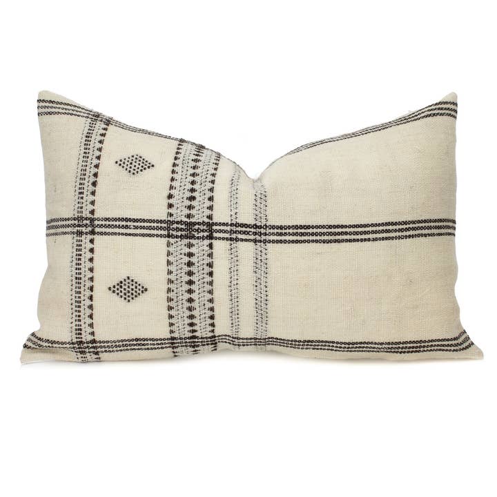 Diya Lumbar - Kissenbezug aus indischer Wolle, elfenbeinfarben für den Großhandel von Heddle & Lamm