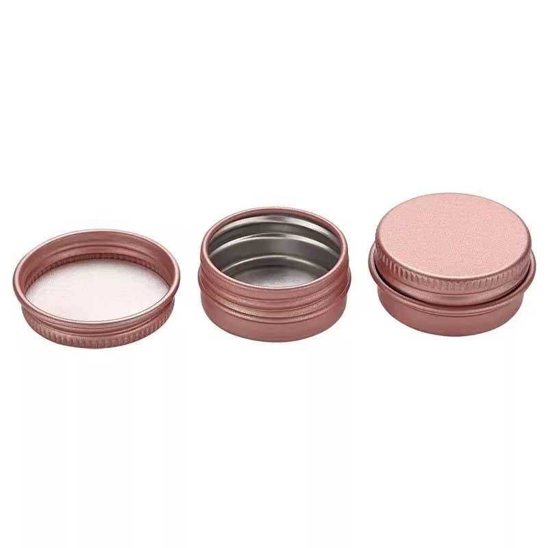 Zakka - Wholesale Decorative Box - 10pcs Round Tin 30ML Jar (47*24mm) Rose Gold Cosmetics Case1