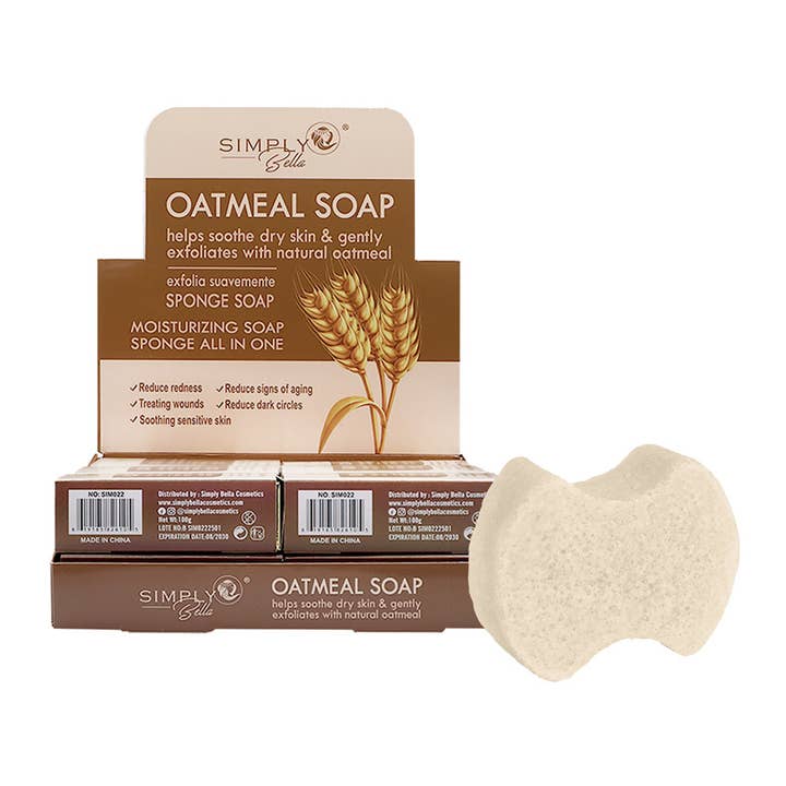 PINEAPPLE Beauty - Wholesale Bar Soap - Simply Bella SIM022 Oatmeal Sponge Soap - 12 pcs0