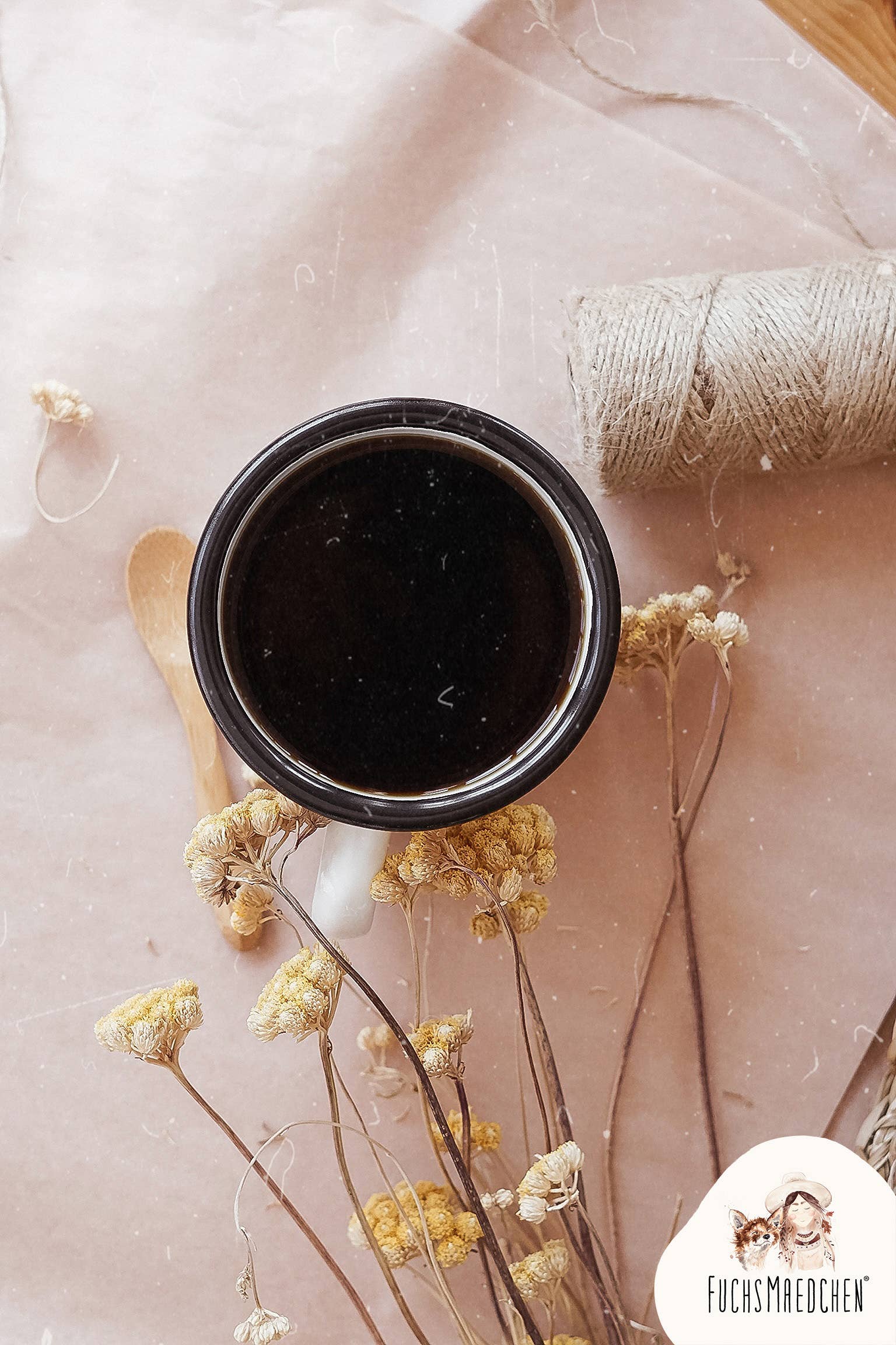 FuchsMaedchen – Großhandel Kaffeebecher – Emaille Tasse Blütenzauber1