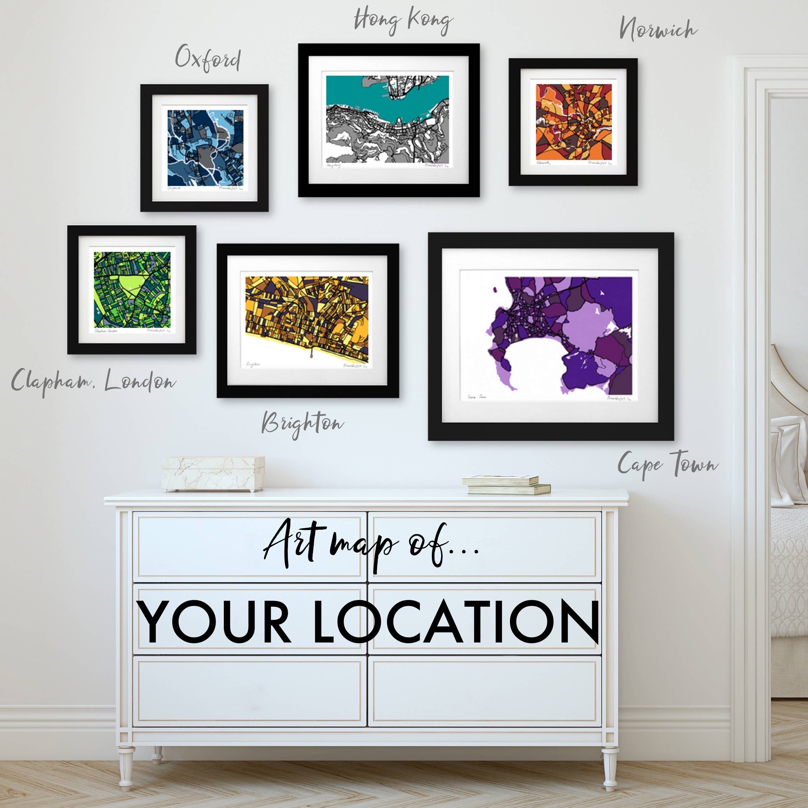 Firewater Gallery – wholesale Art print – CUSTOM LOCATION HAND-DRAWN ART MAP -  GET IN TOUCH!0