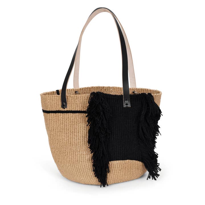 Cesta para compras Pamba | Diseño Ervin Latimer negra M para venta al por mayor de Mifuko