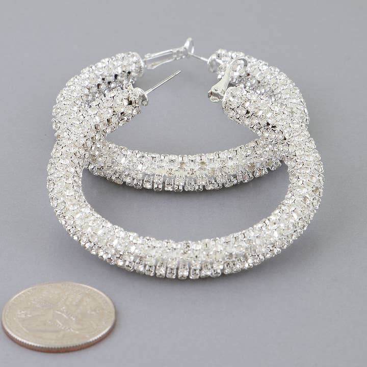 3AM BY H&D ACCESSORIES - Wholesale Hoop Earrings - Bejeweled Tube Hoop Earrings4